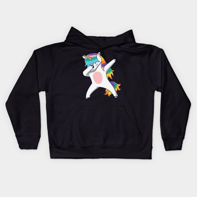 Dabbing unicorn We Wear Red For Red Ribbon Week Awareness Kids Hoodie by FashionJB